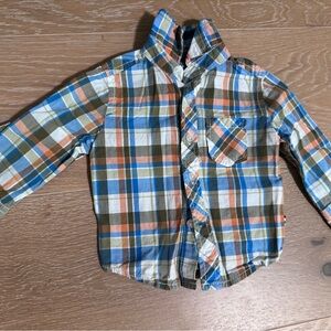 Splendid- Plaid Kids Shirt - Blue, Orange, Green
